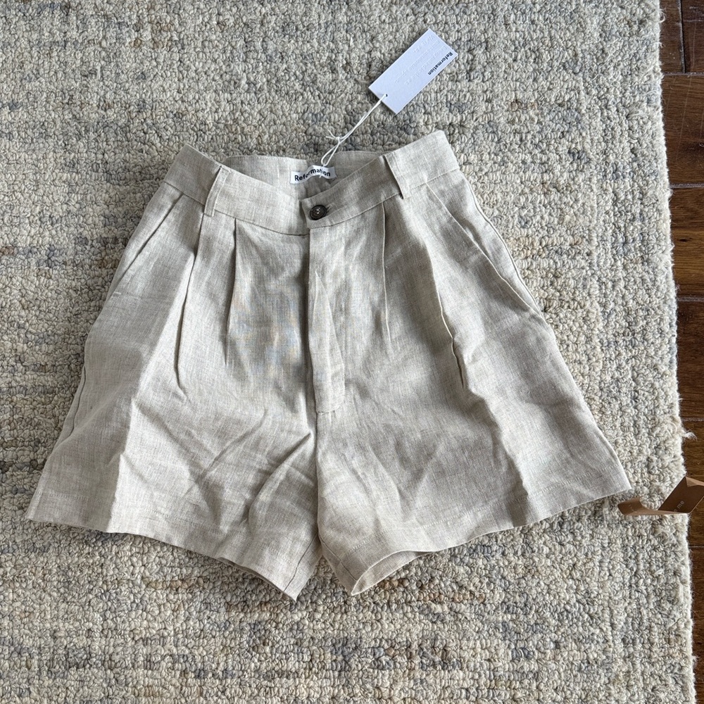 NWT Reformation Mason Linen Shorts - Picture 6 of 7